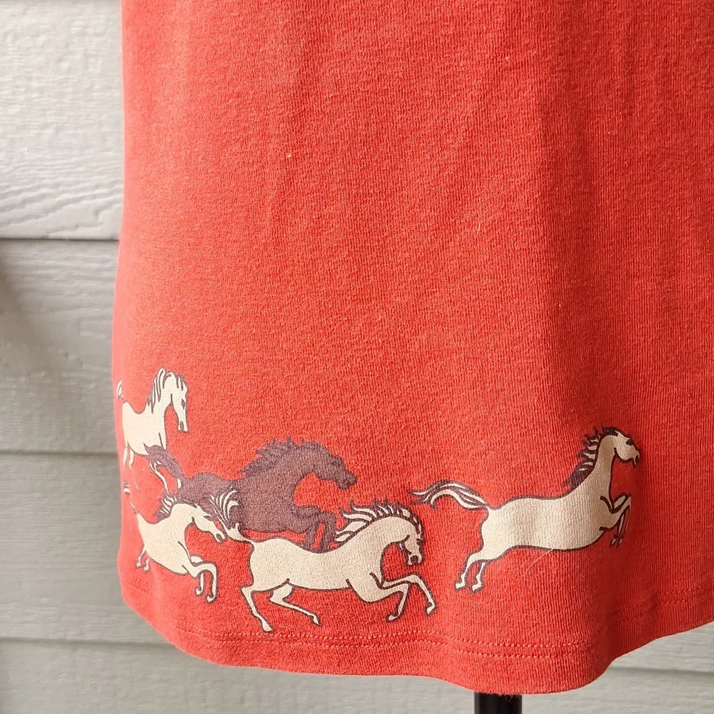 Vintage Kerrits Horse Girl Front And Back Graphic Baby Tee Brick Red Size M - Picture 8 of 12